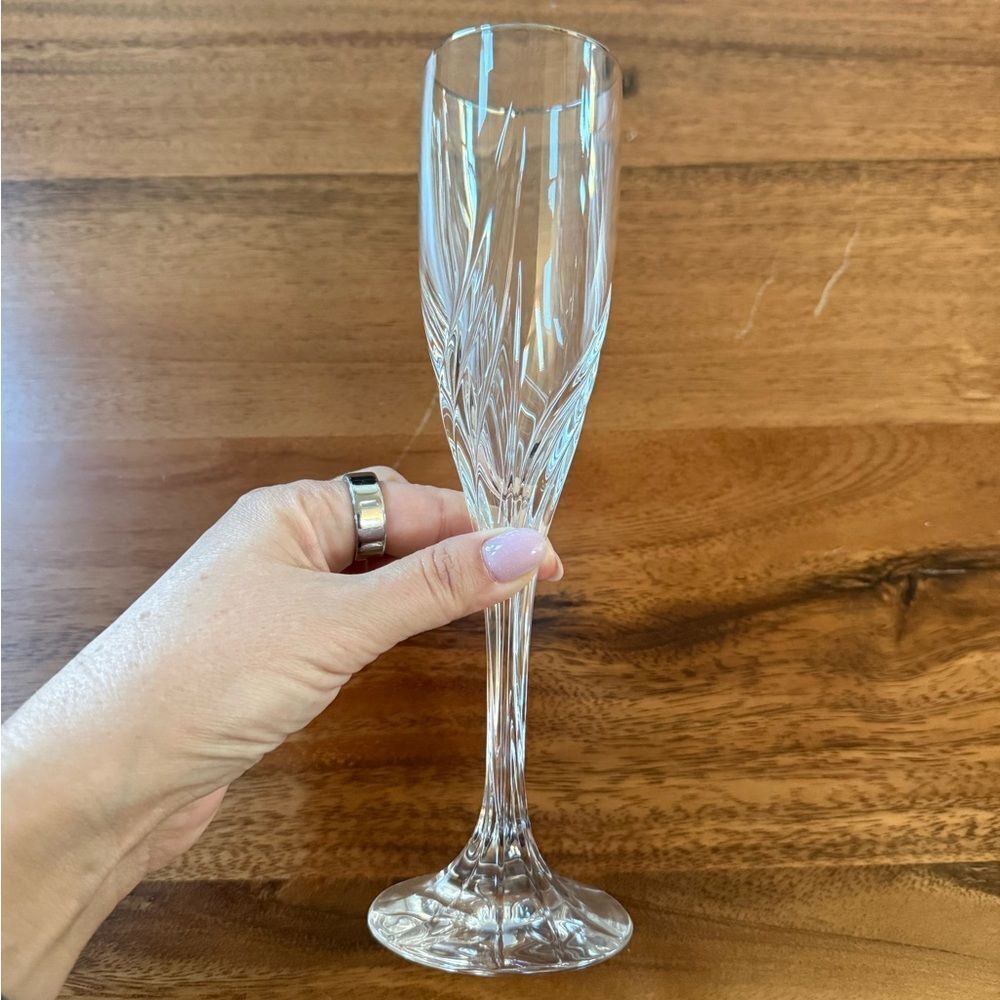 Lenox Debut Gold Millennium Champagne Glass Toasting Flutes Gold Trimmed